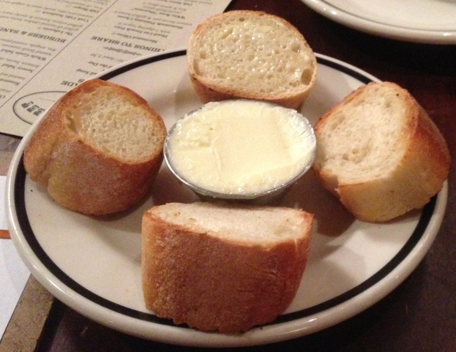 Toasty bread with butter.