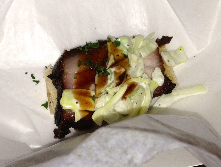 A bonus course!  Pork belly with slaw.