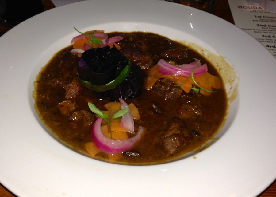 The main course.  Georgia boar with stuffed cabbage.