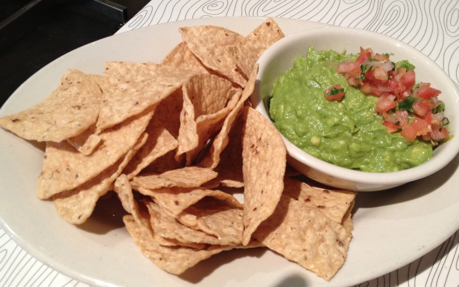 Yummy guac and chips.