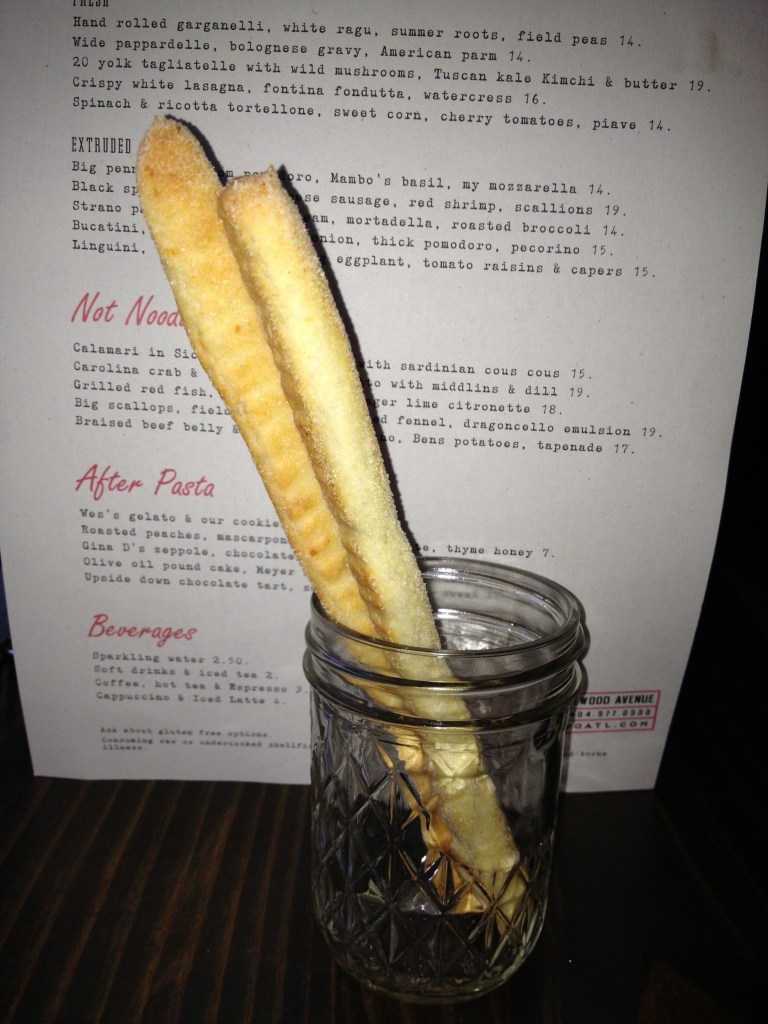 Bread sticks get you started.