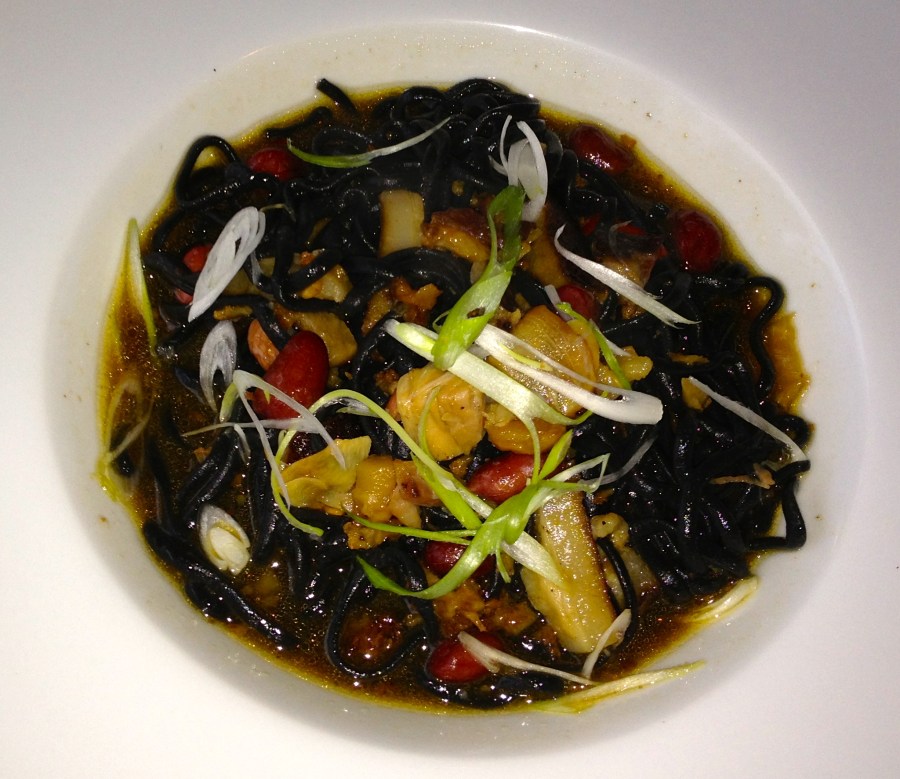Black squid ink pasta at BoccaLuppo.