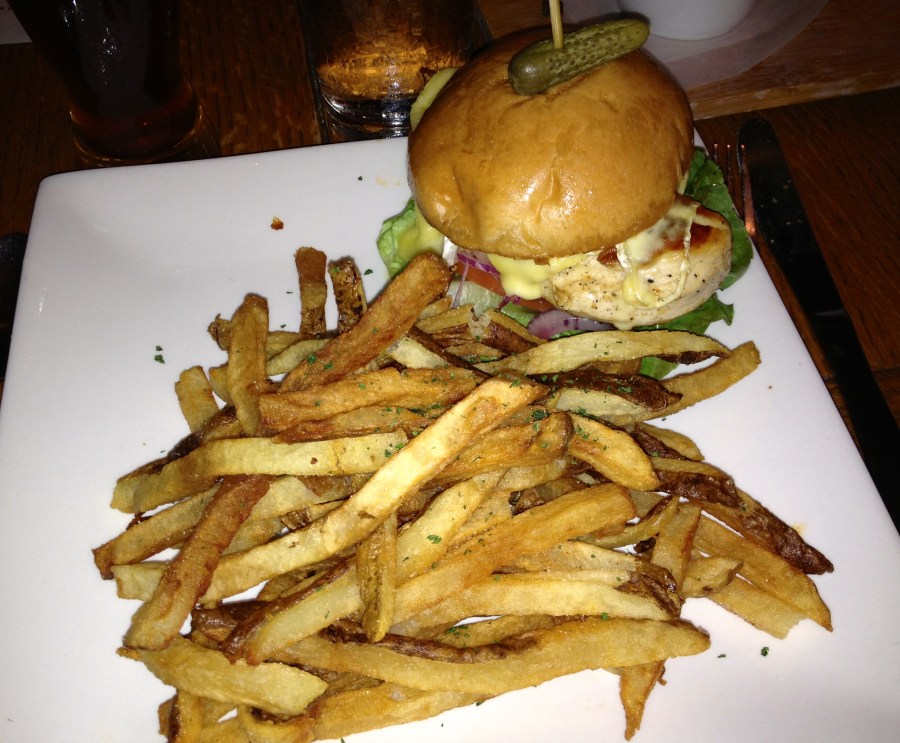 A large hunk of chicken.